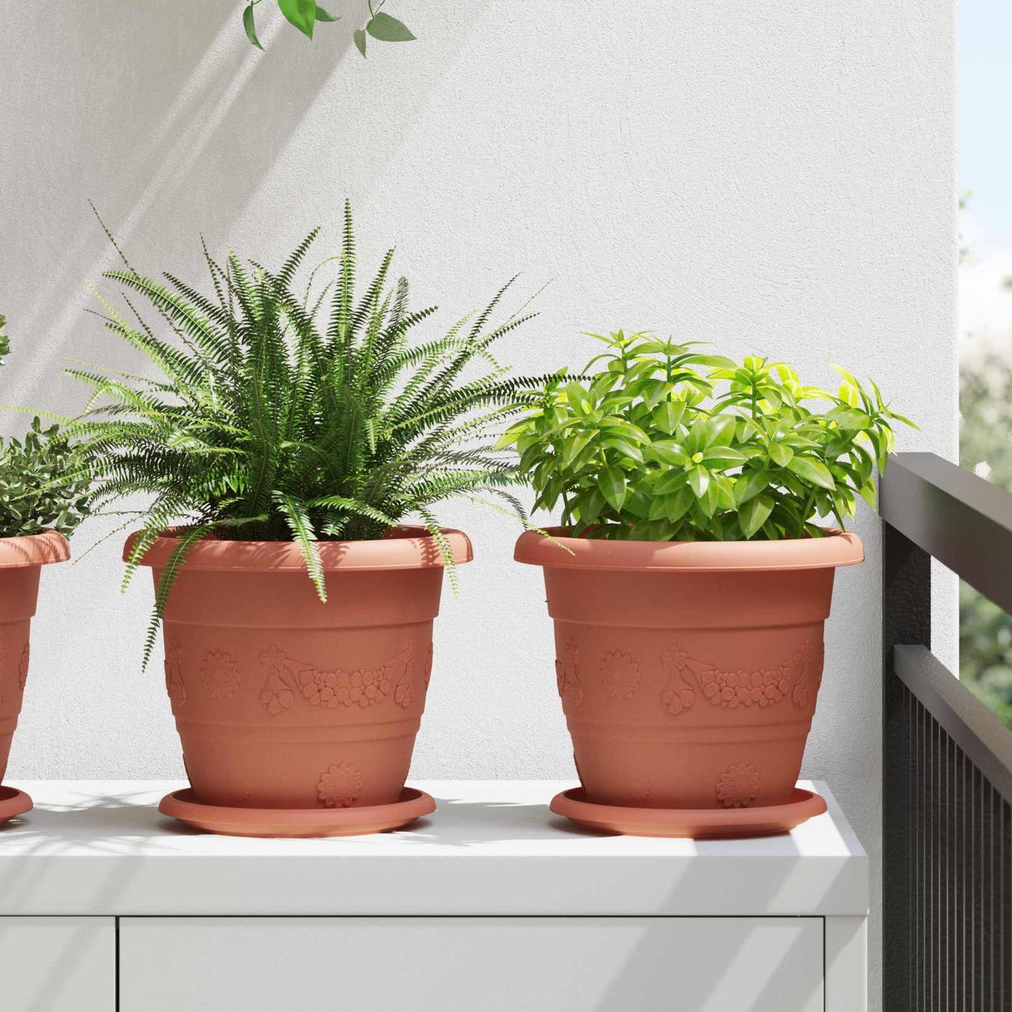 Blumentöpfe 6 Pcs Ø 22 X 18 Cm Kunststoff