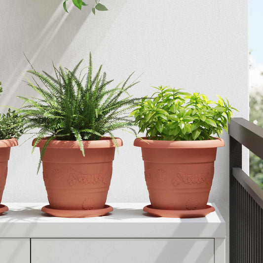 Blumentöpfe 6 Pcs Ø 22 X 18 Cm Kunststoff