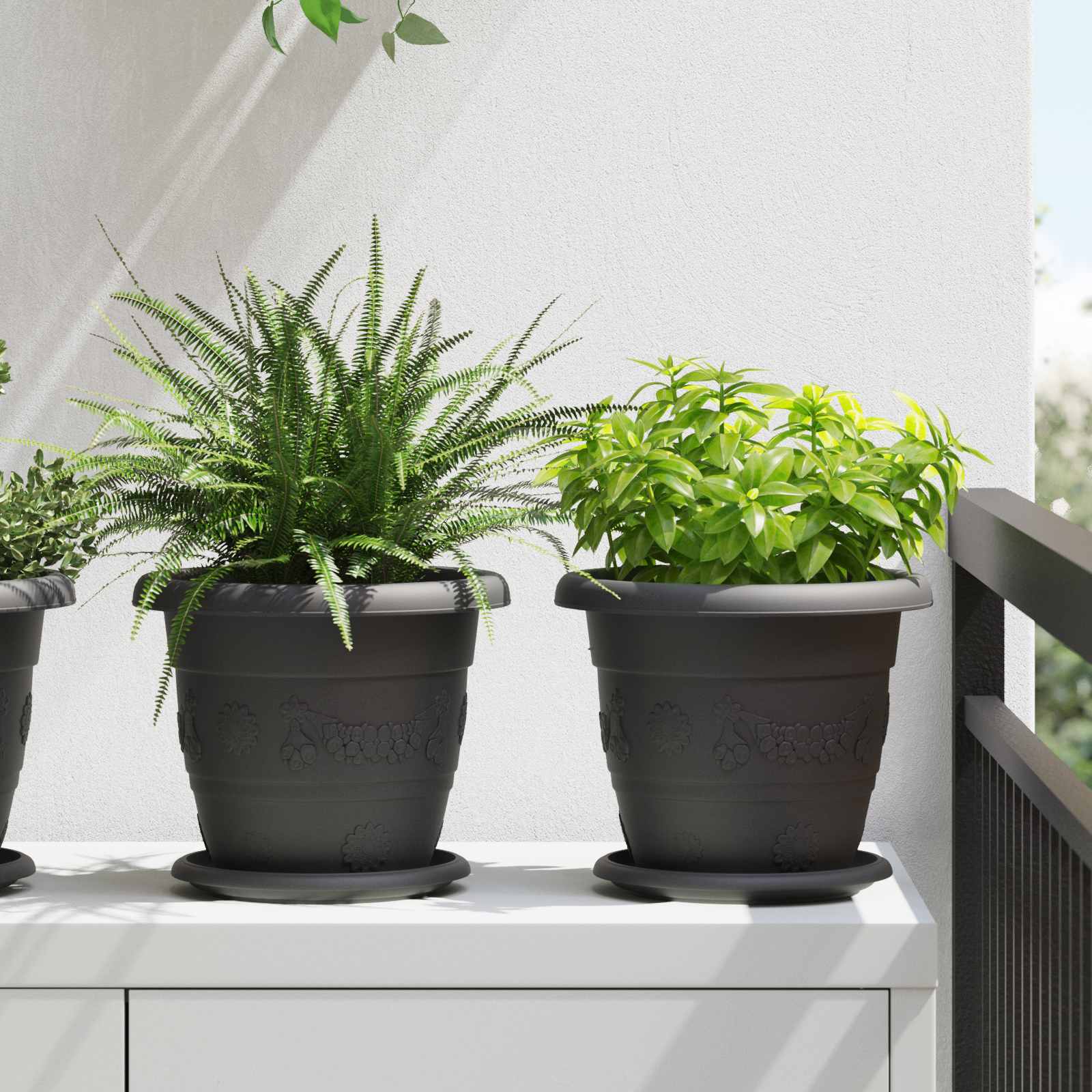 Blumentöpfe 6 Pcs Ø 22 X 18 Cm Kunststoff