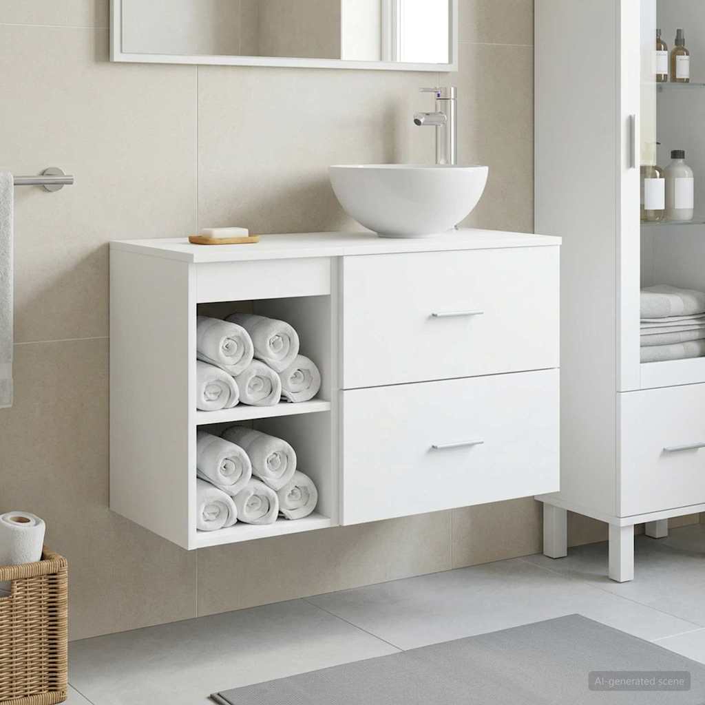 Badezimmermöbel-Set 2 Pcs Holzwerkstoff
