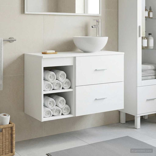 Badezimmermöbel-Set 2 Pcs Holzwerkstoff