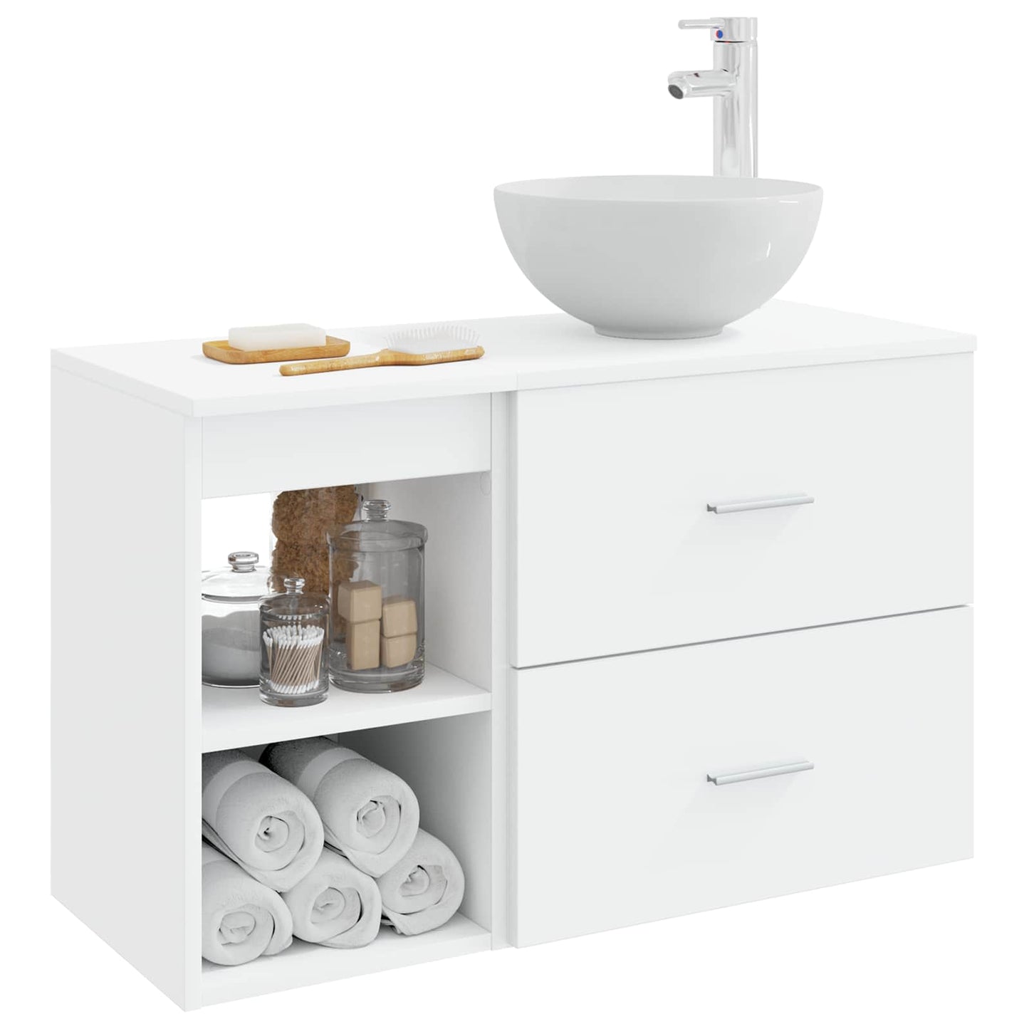 Badezimmermöbel-Set 2 Pcs Holzwerkstoff