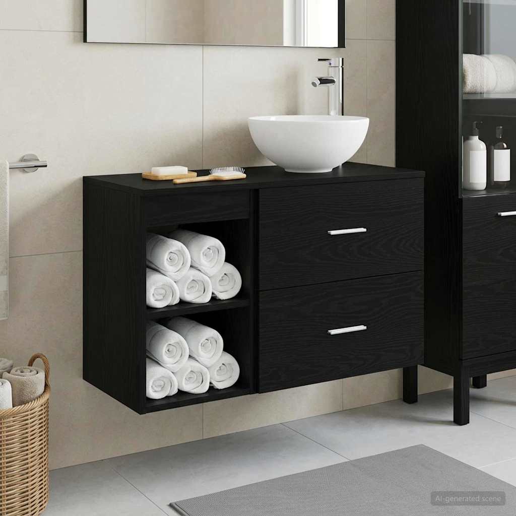 Badezimmermöbel-Set 2 Pcs Holzwerkstoff