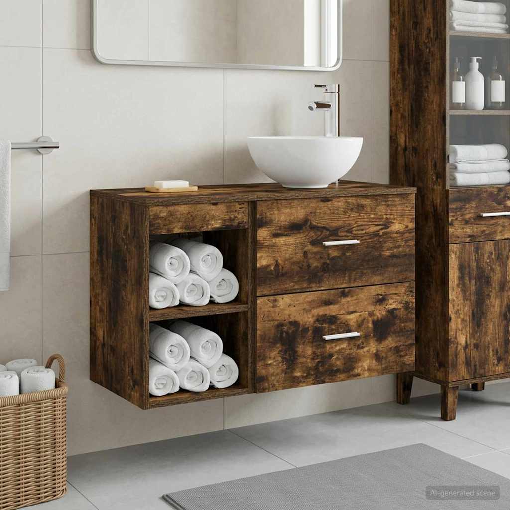 Badezimmermöbel-Set 2 Pcs Holzwerkstoff