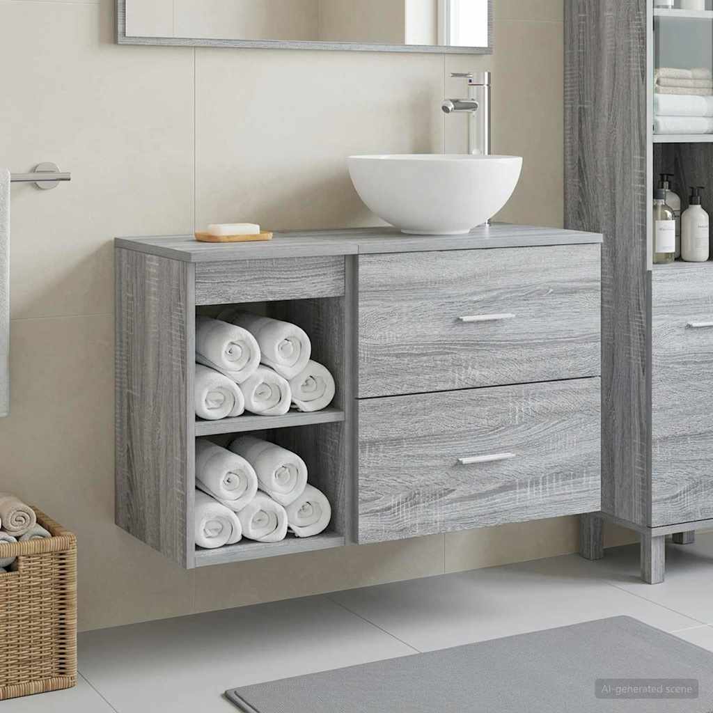 Badezimmermöbel-Set 2 Pcs Holzwerkstoff