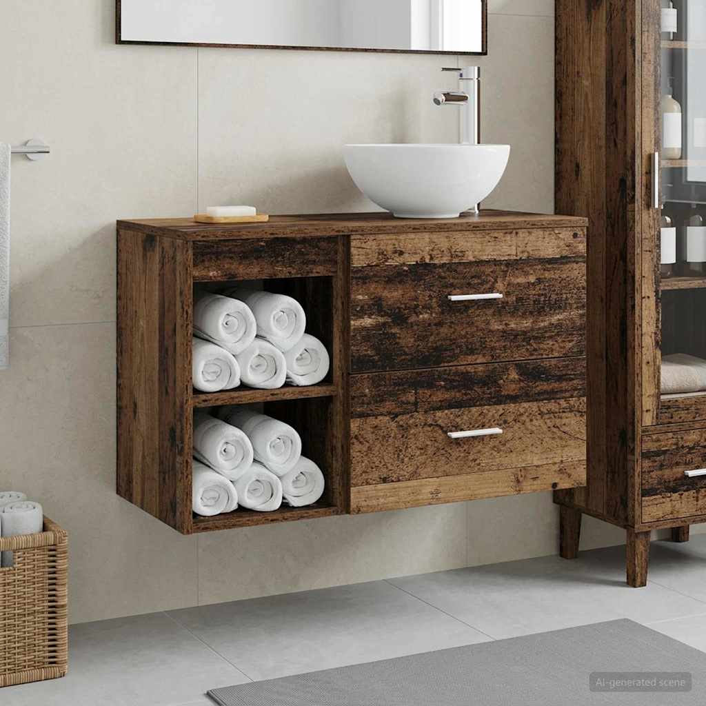 Badezimmermöbel-Set 2 Pcs Holzwerkstoff