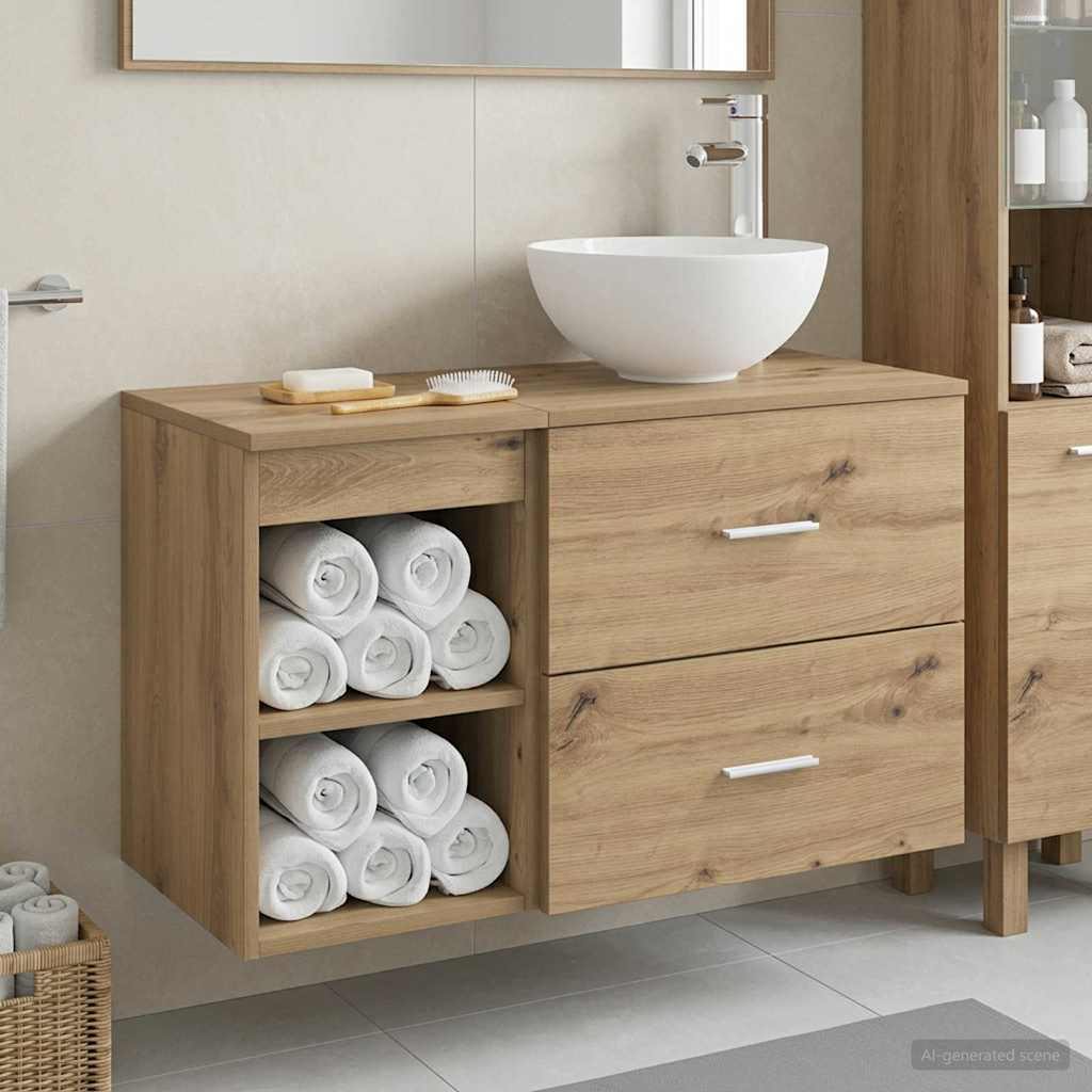 Badezimmermöbel-Set 2 Pcs Holzwerkstoff