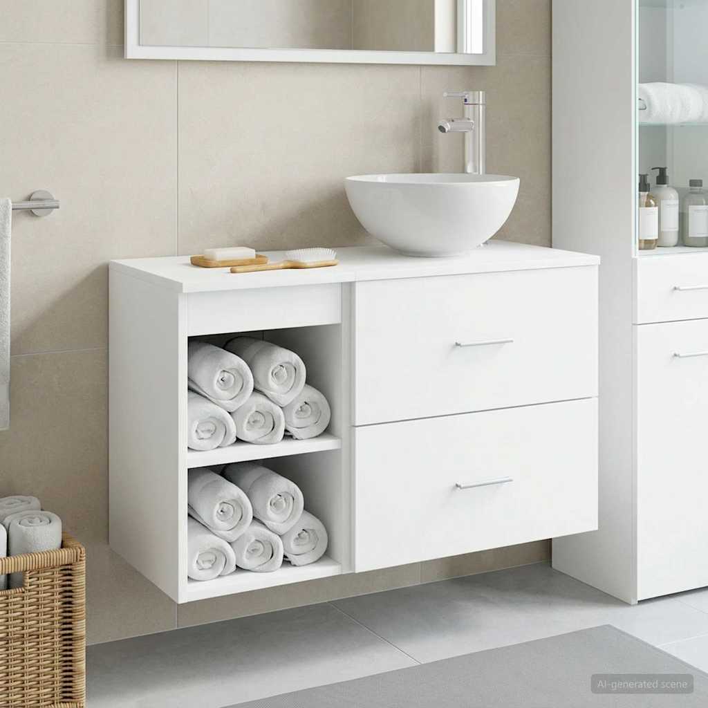 Badezimmermöbel-Set 2 Pcs Holzwerkstoff
