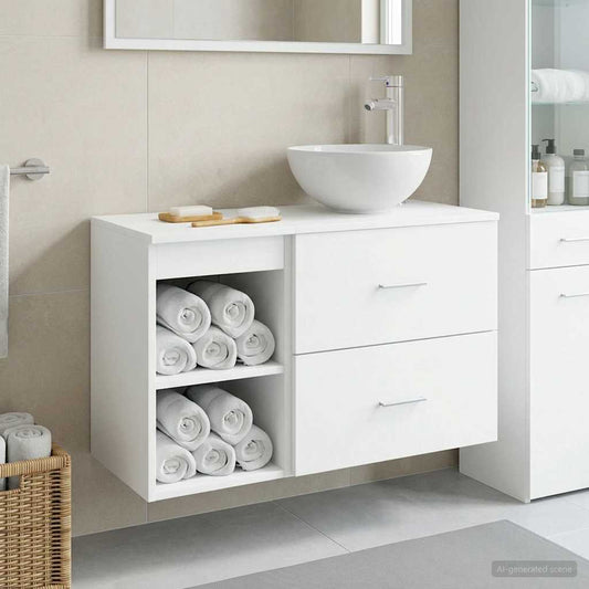 Badezimmermöbel-Set 2 Pcs Holzwerkstoff