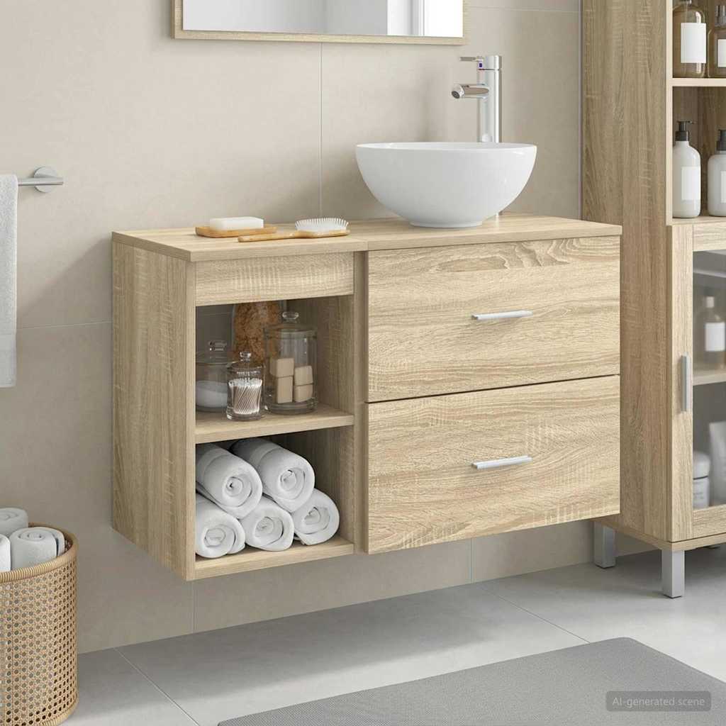 Badezimmermöbel-Set 2 Pcs Holzwerkstoff
