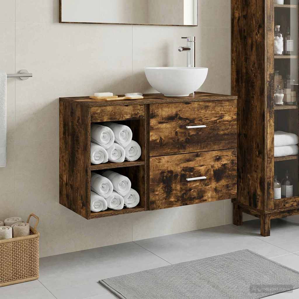 Badezimmermöbel-Set 2 Pcs Holzwerkstoff