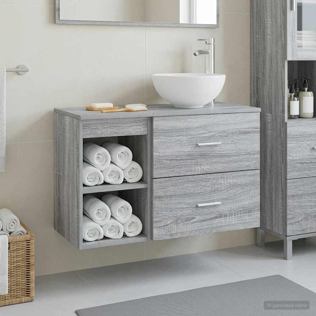 Badezimmermöbel-Set 2 Pcs Holzwerkstoff