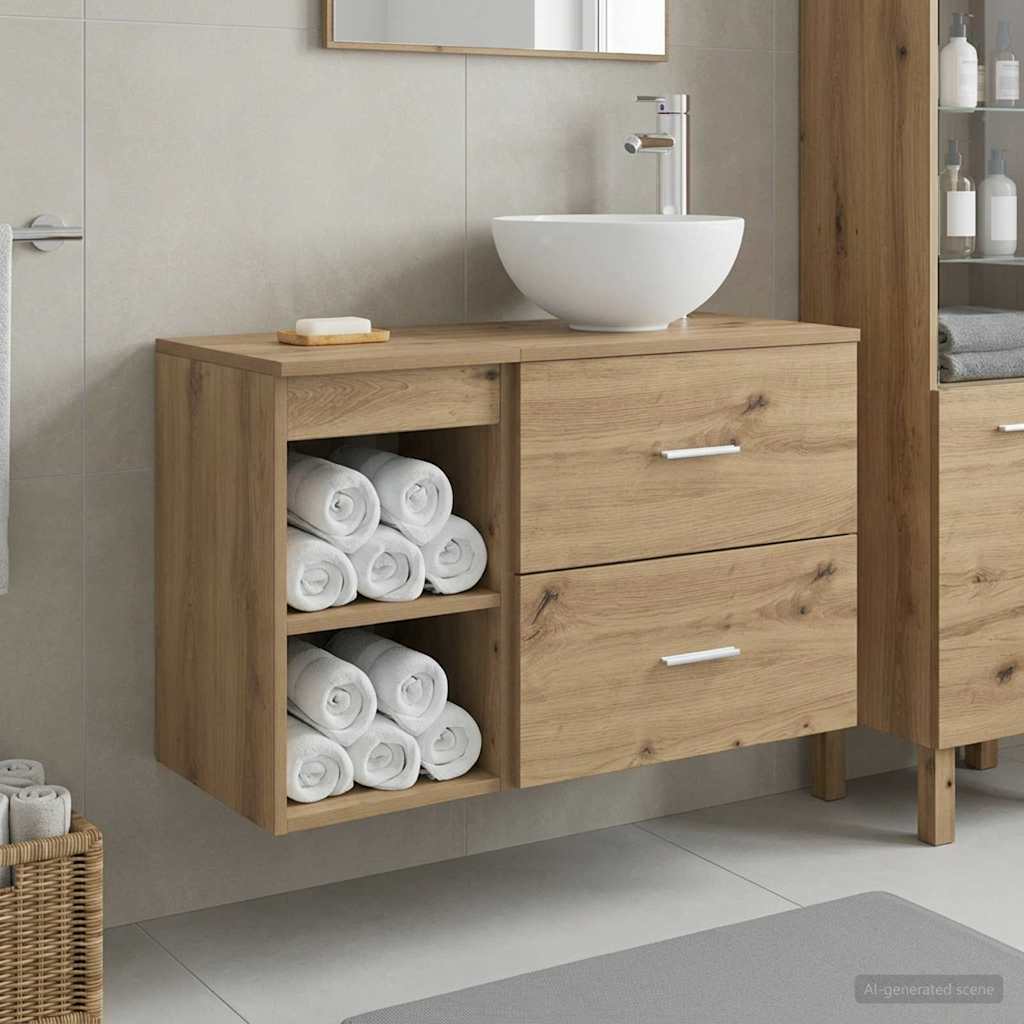 Badezimmermöbel-Set 2 Pcs Holzwerkstoff