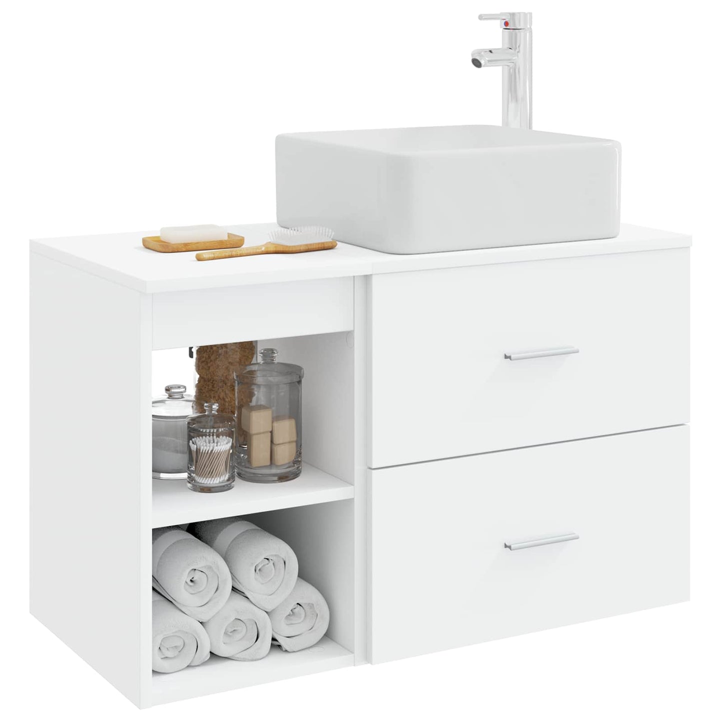 Badezimmermöbel-Set 2 Pcs Holzwerkstoff