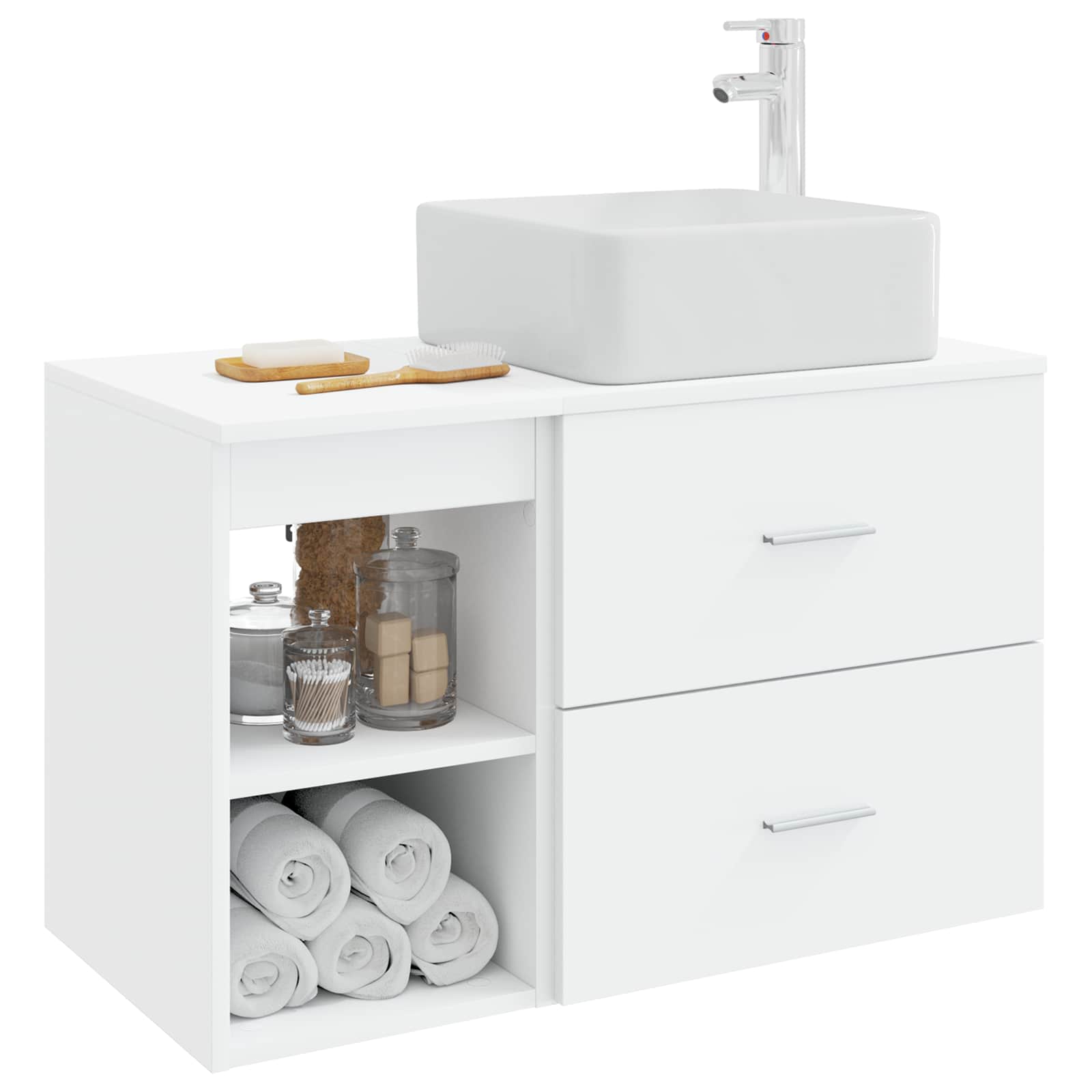Badezimmermöbel-Set 2 Pcs Holzwerkstoff