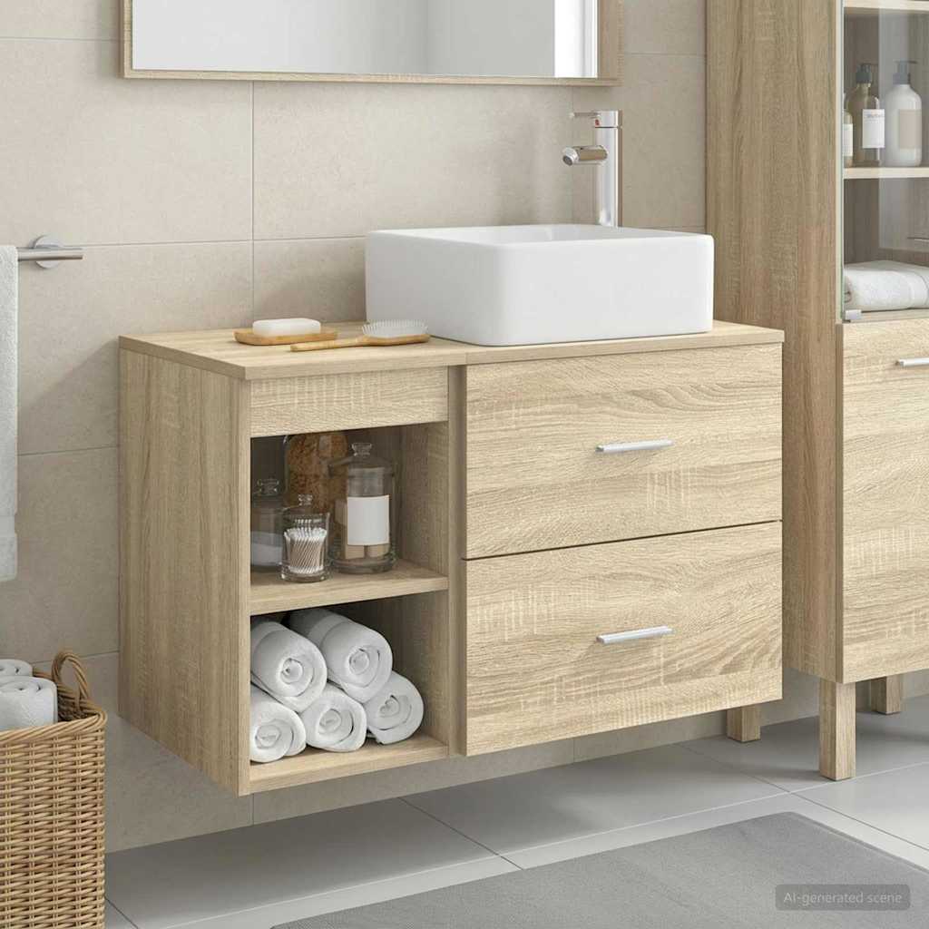 Badezimmermöbel-Set 2 Pcs Holzwerkstoff