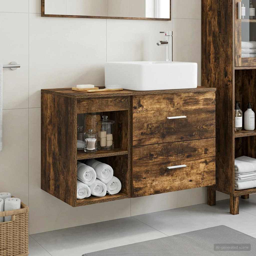 Badezimmermöbel-Set 2 Pcs Holzwerkstoff
