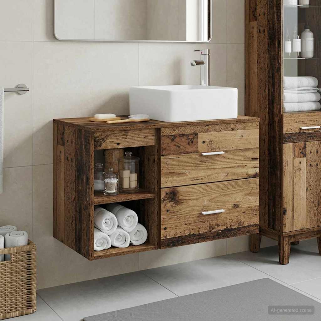 Badezimmermöbel-Set 2 Pcs Holzwerkstoff