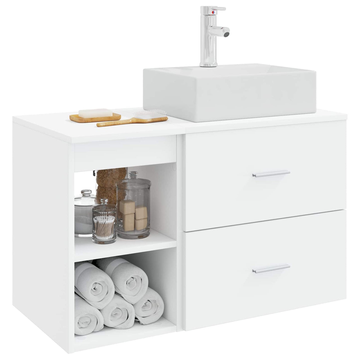 Badezimmermöbel-Set 2 Pcs Holzwerkstoff