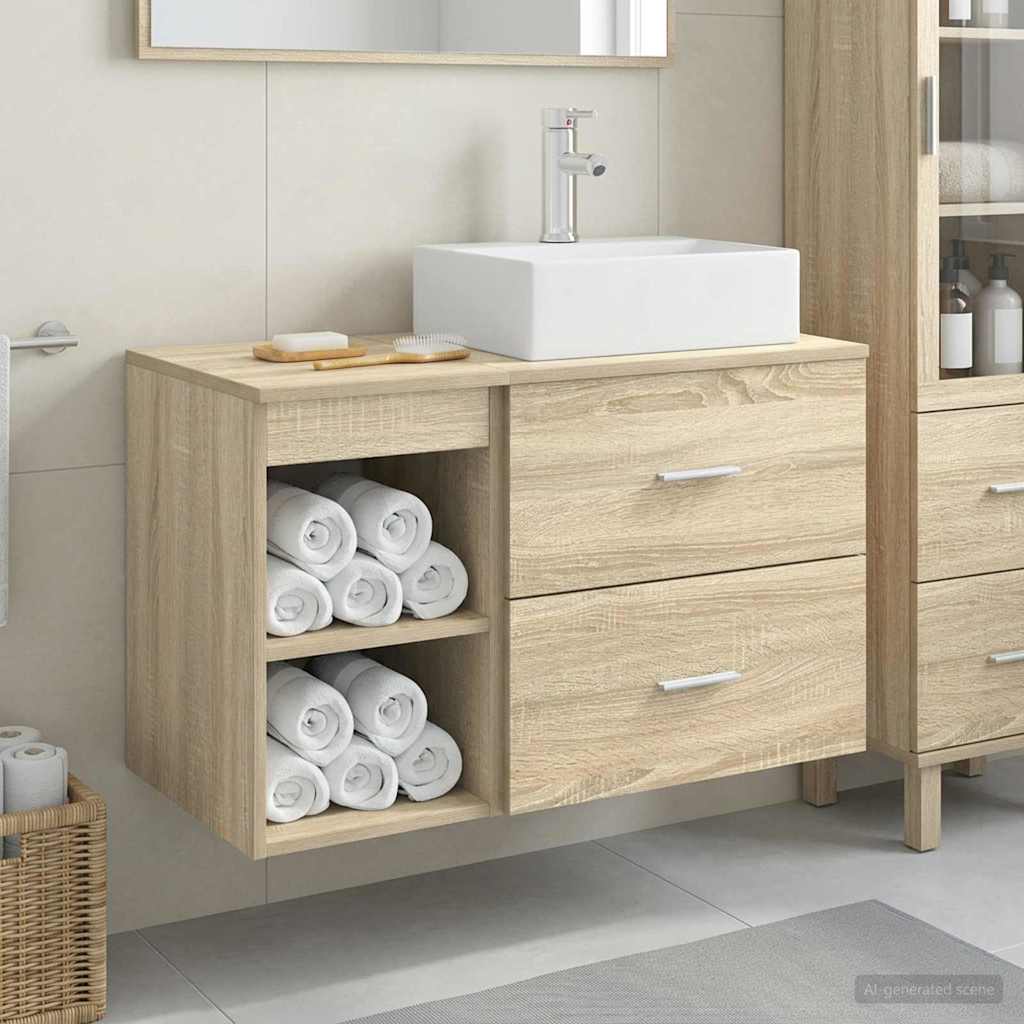 Badezimmermöbel-Set 2 Pcs Holzwerkstoff