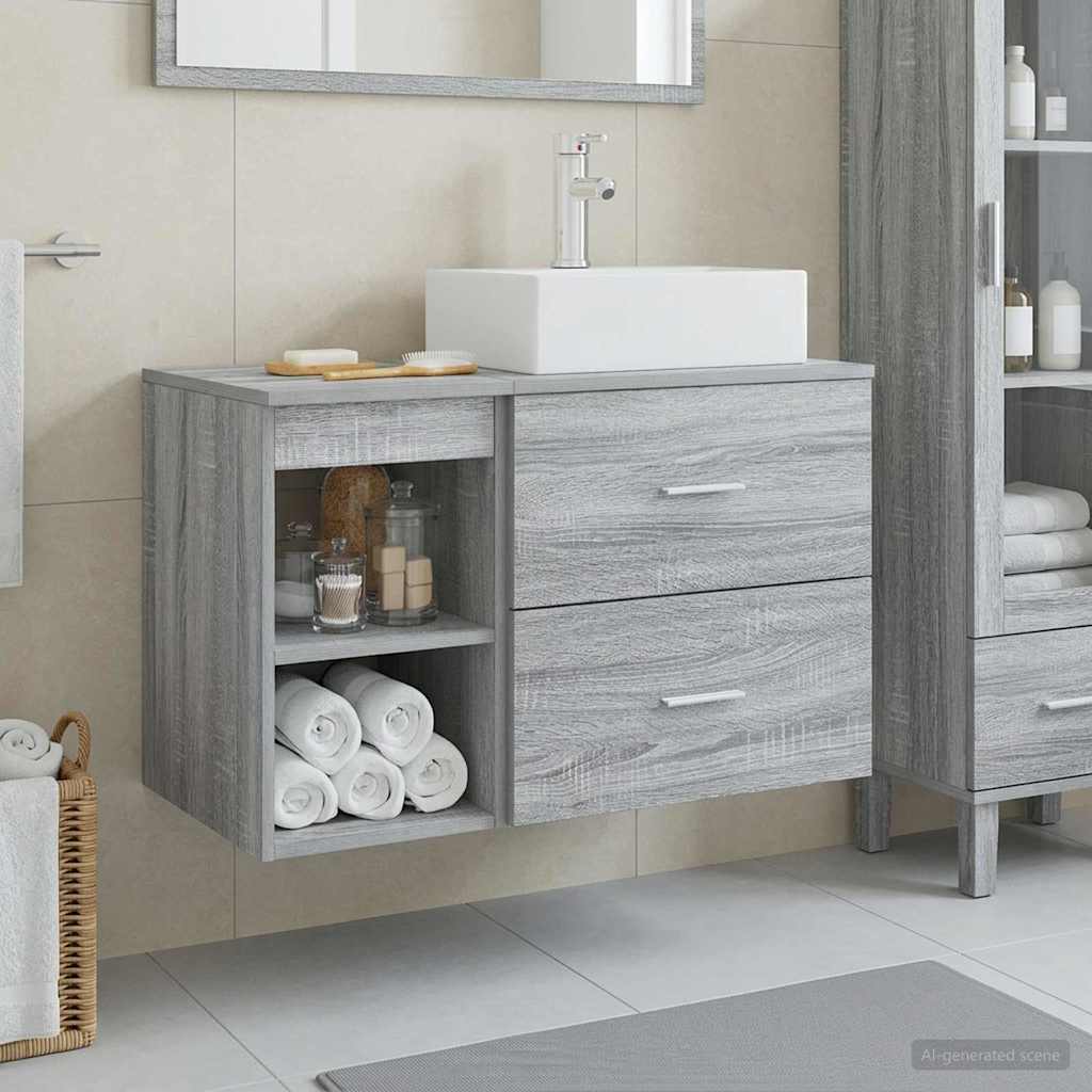 Badezimmermöbel-Set 2 Pcs Holzwerkstoff