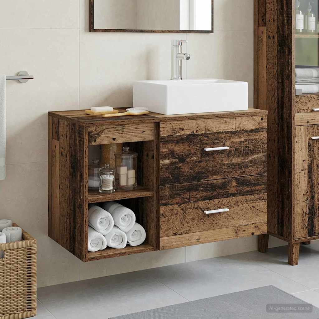 Badezimmermöbel-Set 2 Pcs Holzwerkstoff