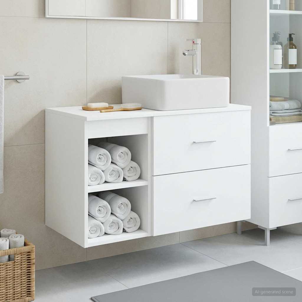 Badezimmermöbel-Set 2 Pcs Holzwerkstoff