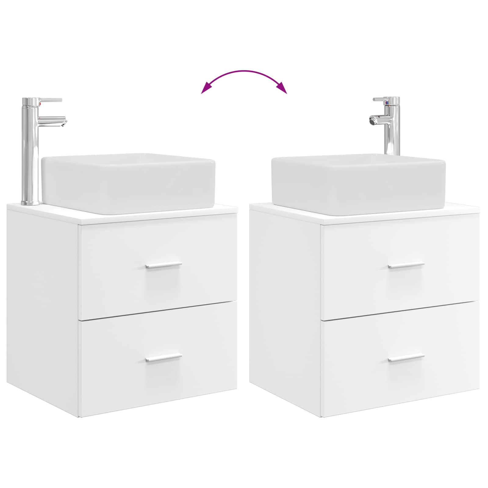 Badezimmermöbel-Set 2 Pcs Holzwerkstoff