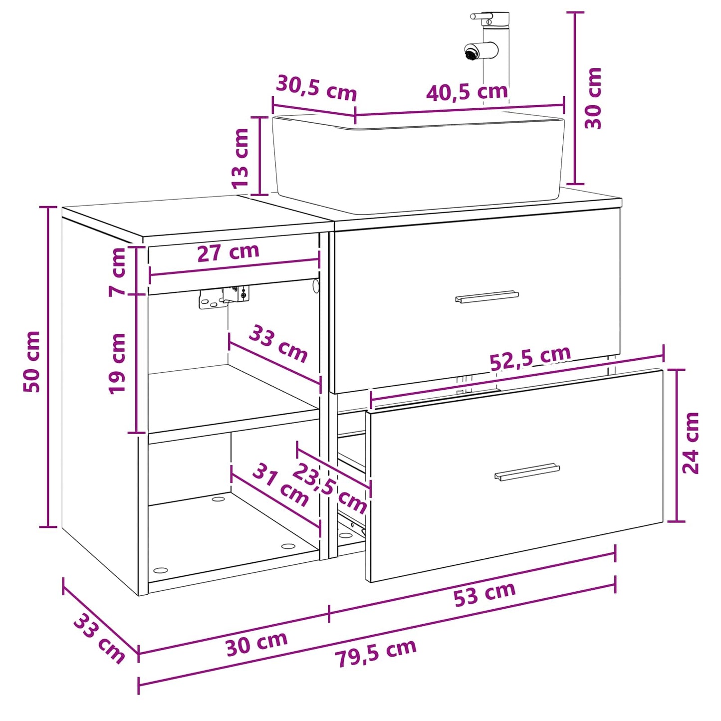 Badezimmermöbel-Set 2 Pcs Holzwerkstoff