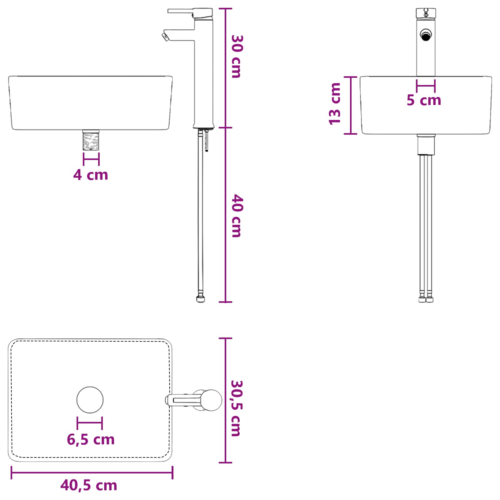 Badezimmermöbel-Set 2 Pcs Holzwerkstoff