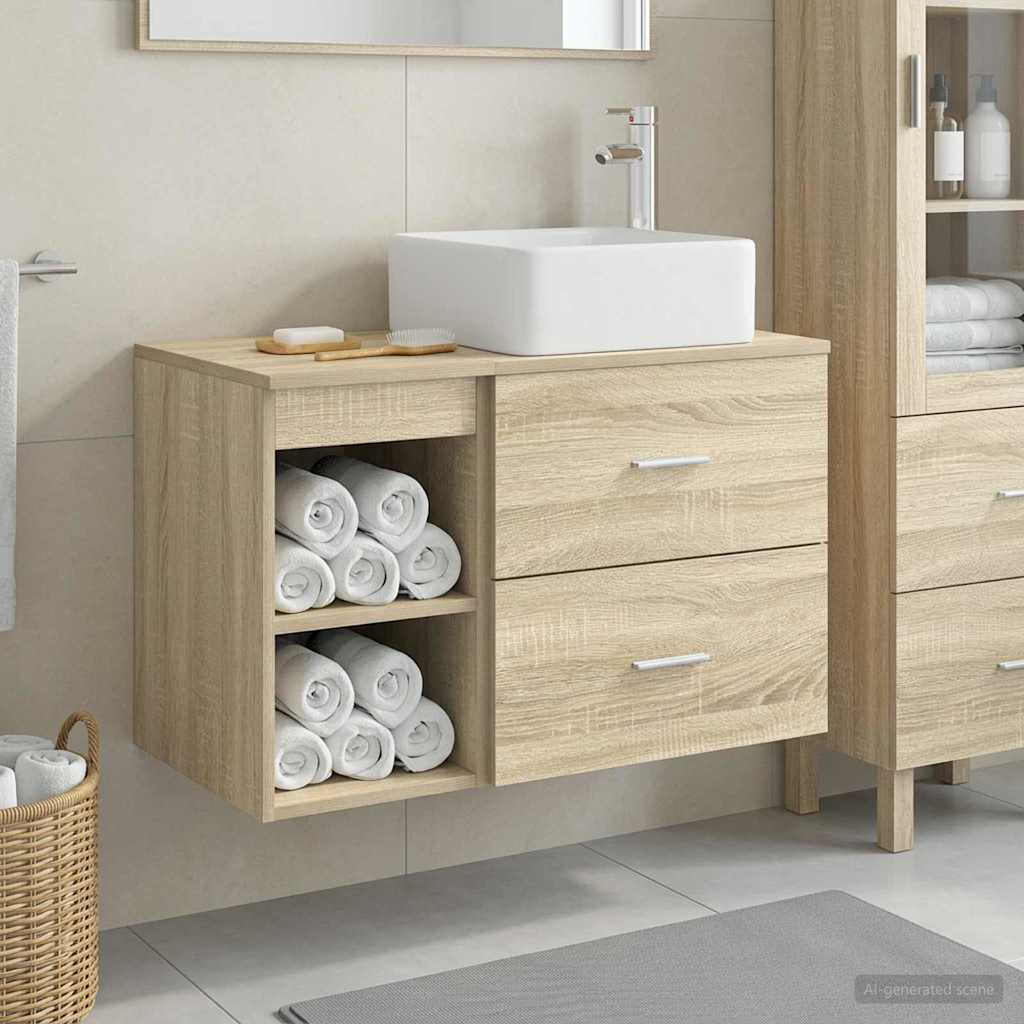 Badezimmermöbel-Set 2 Pcs Holzwerkstoff