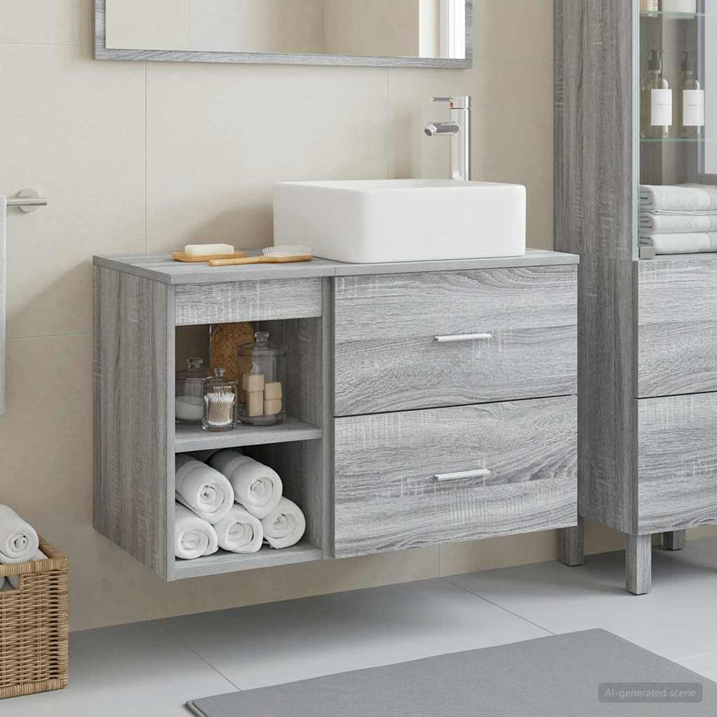 Badezimmermöbel-Set 2 Pcs Holzwerkstoff