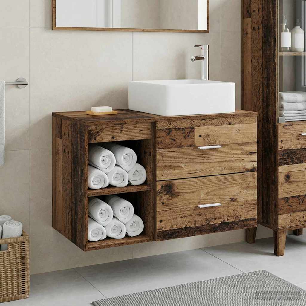 Badezimmermöbel-Set 2 Pcs Holzwerkstoff