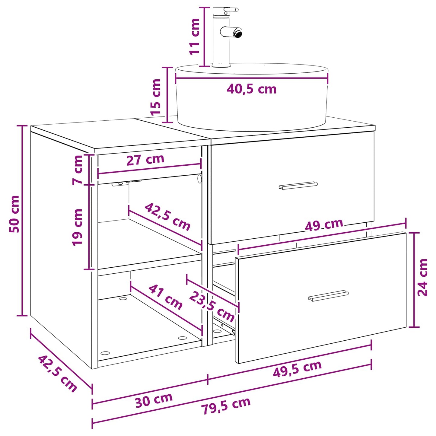 Badezimmermöbel-Set 2 Pcs Holzwerkstoff