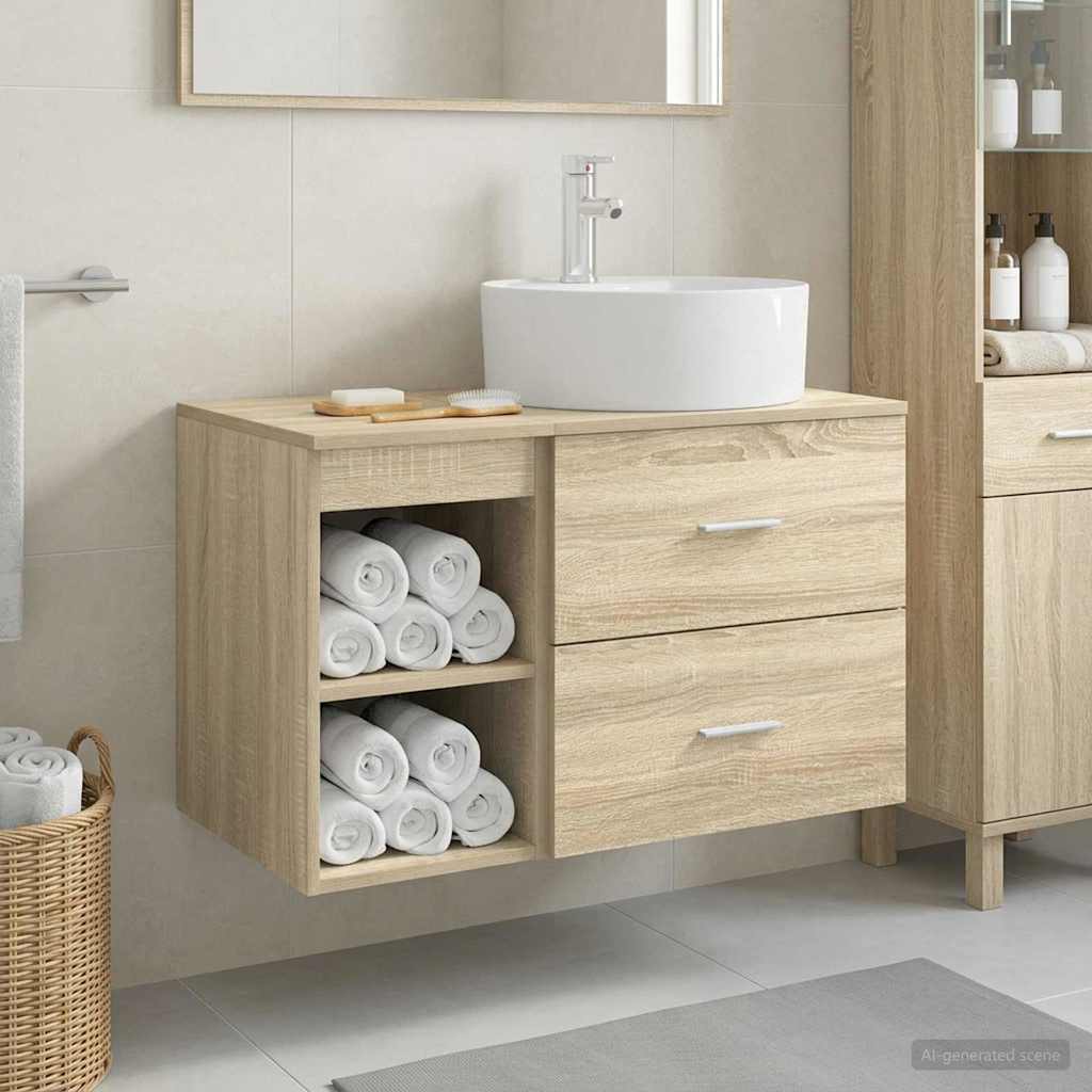 Badezimmermöbel-Set 2 Pcs Holzwerkstoff