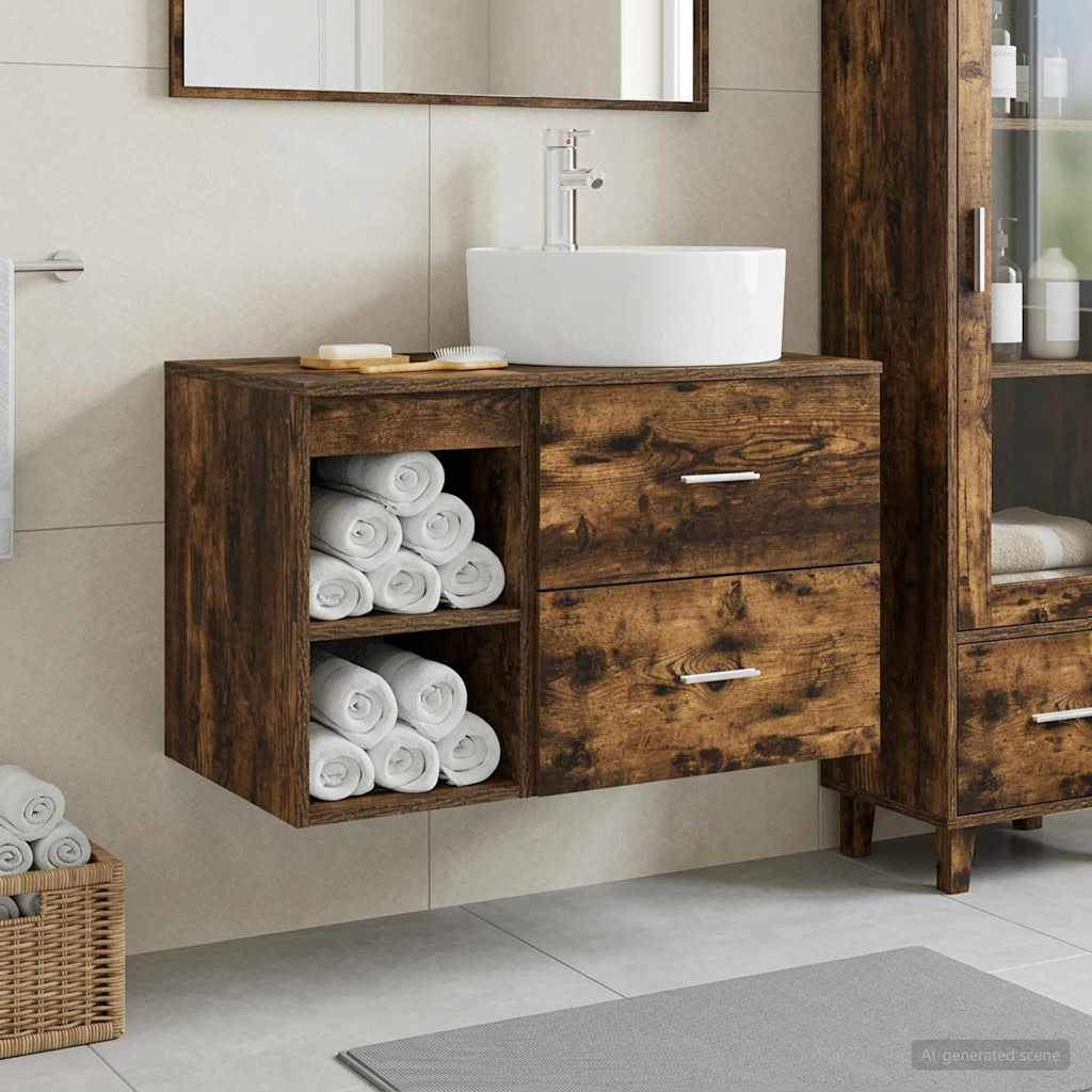 Badezimmermöbel-Set 2 Pcs Holzwerkstoff