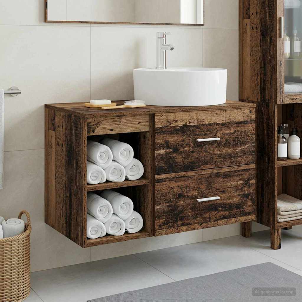 Badezimmermöbel-Set 2 Pcs Holzwerkstoff