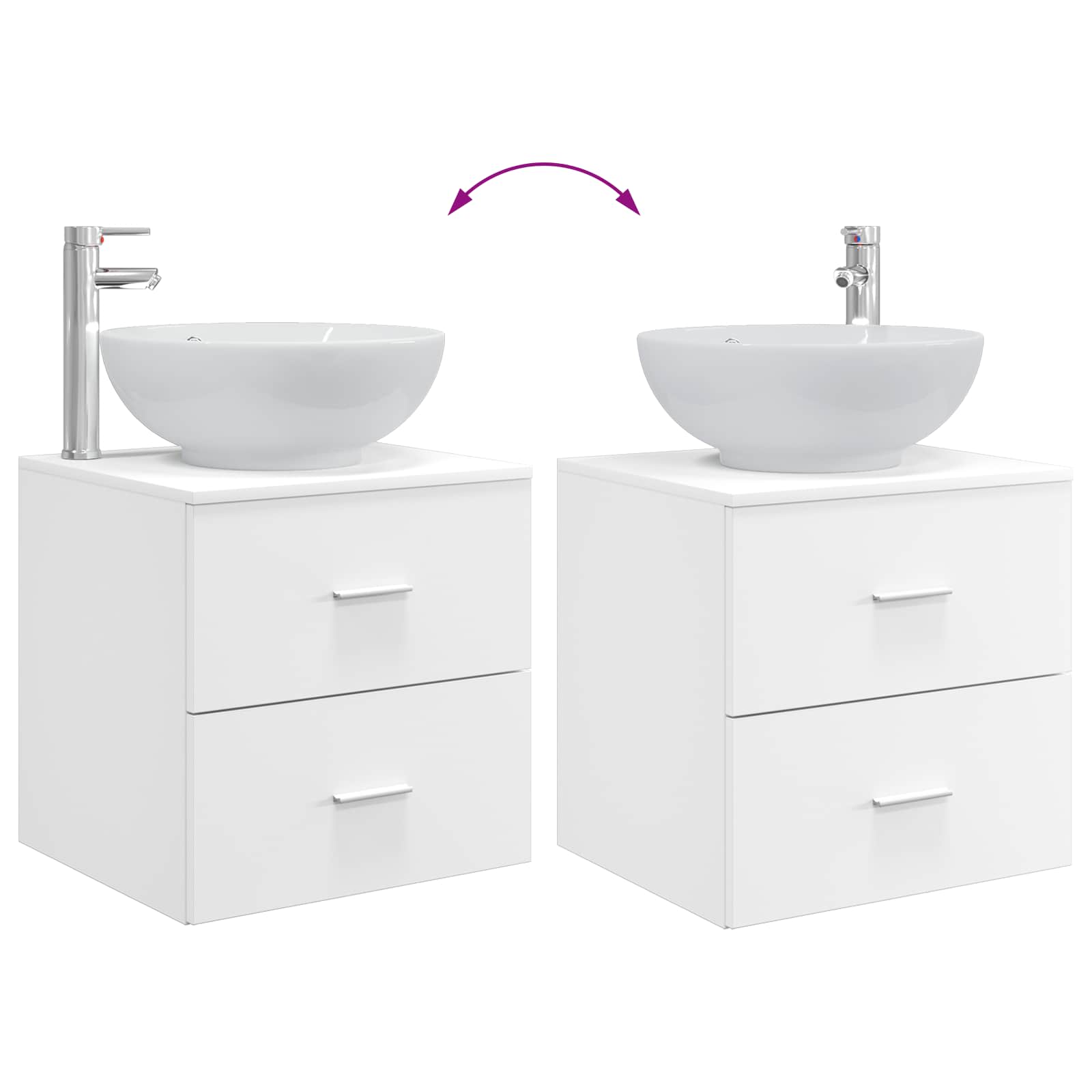 Badezimmermöbel-Set 2 Pcs Holzwerkstoff