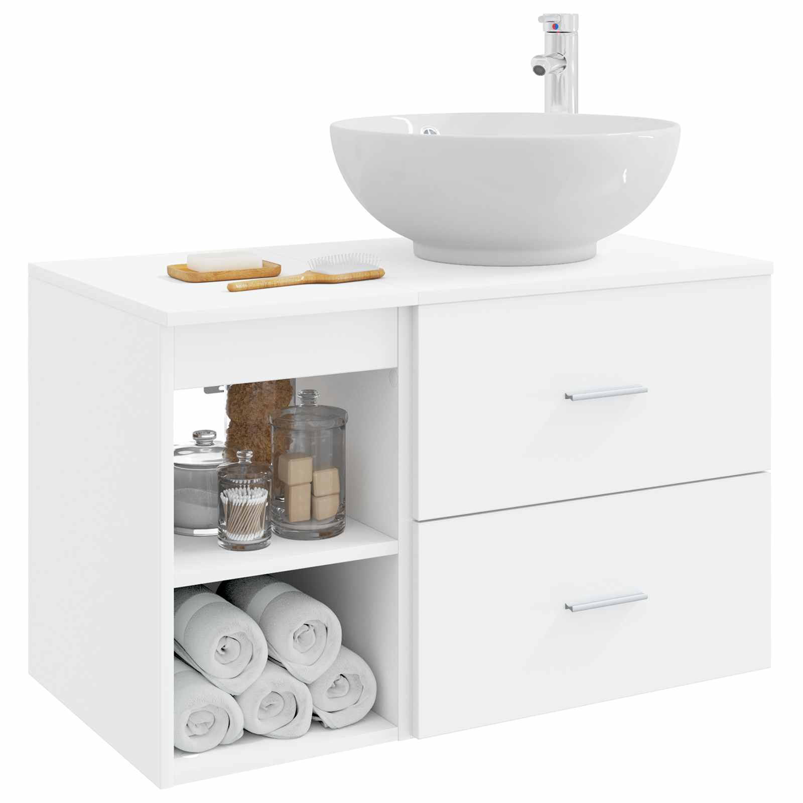 Badezimmermöbel-Set 2 Pcs Holzwerkstoff