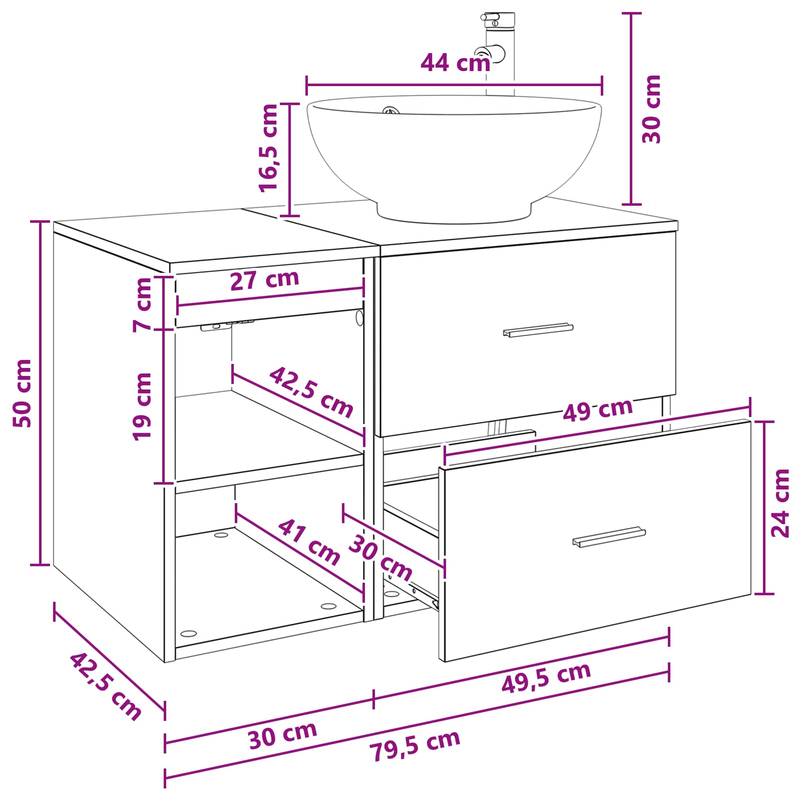 Badezimmermöbel-Set 2 Pcs Holzwerkstoff