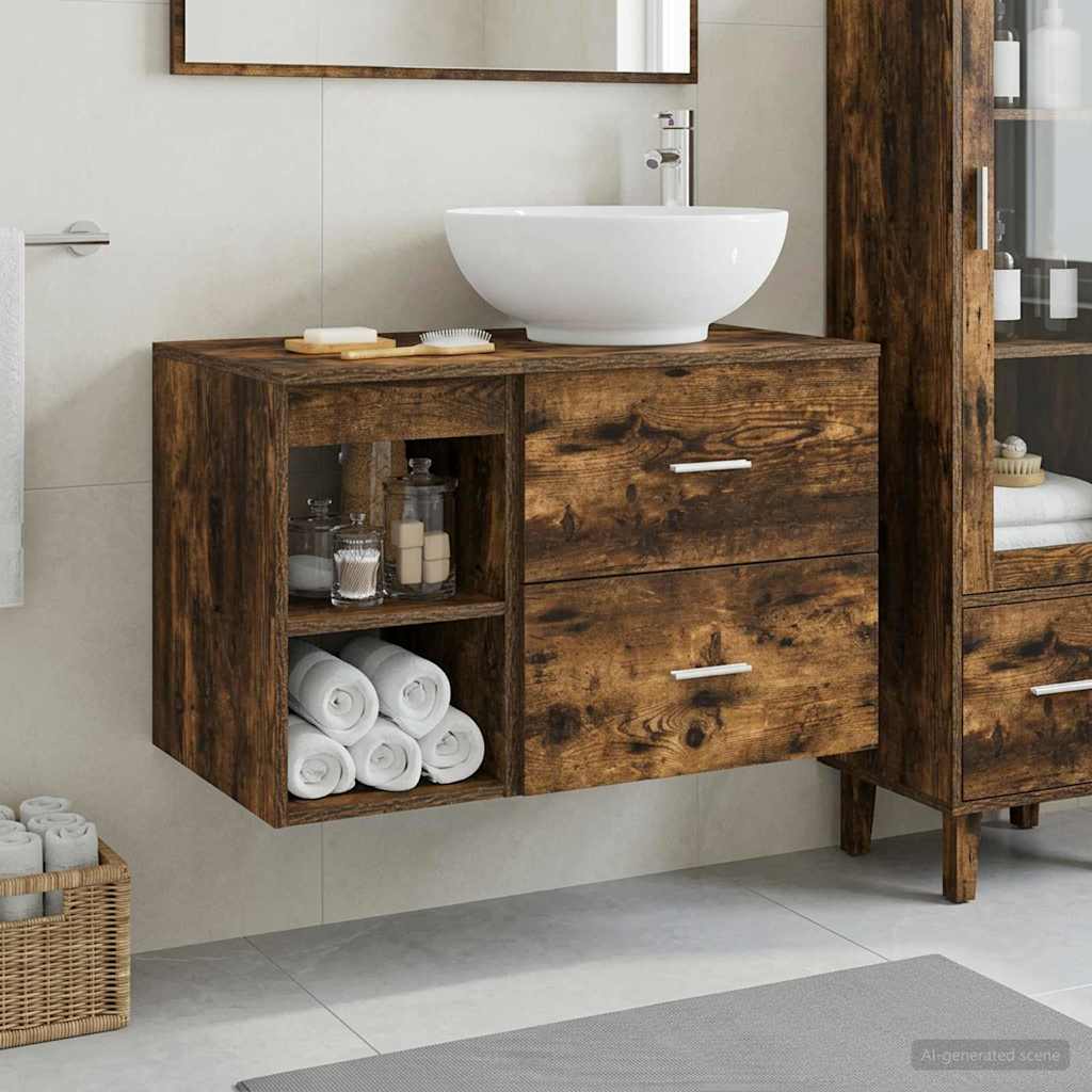 Badezimmermöbel-Set 2 Pcs Holzwerkstoff