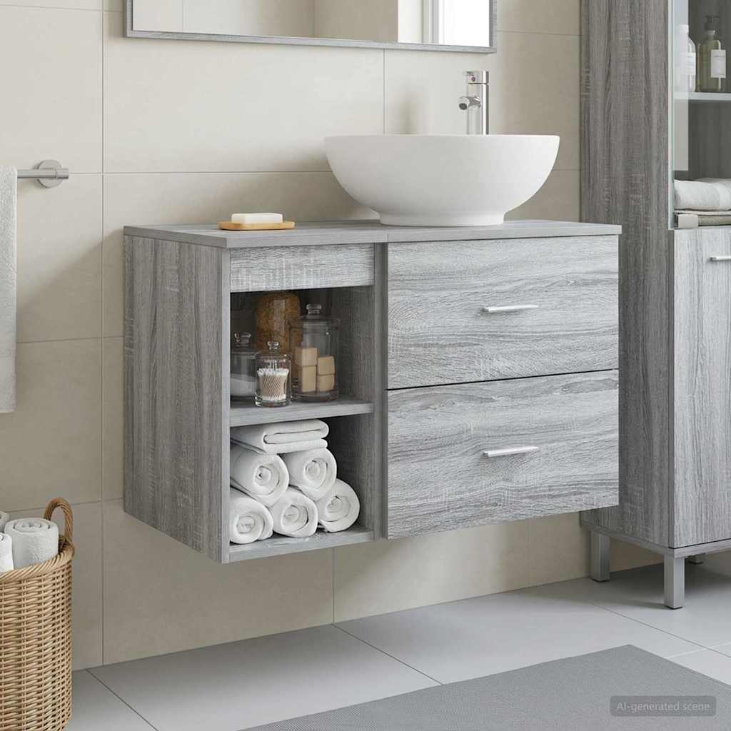 Badezimmermöbel-Set 2 Pcs Holzwerkstoff