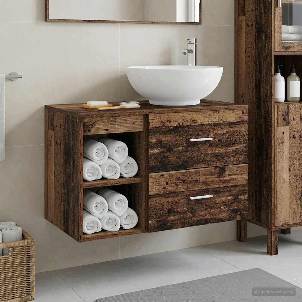 Badezimmermöbel-Set 2 Pcs Holzwerkstoff