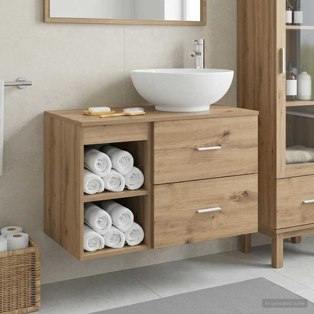 Badezimmermöbel-Set 2 Pcs Holzwerkstoff
