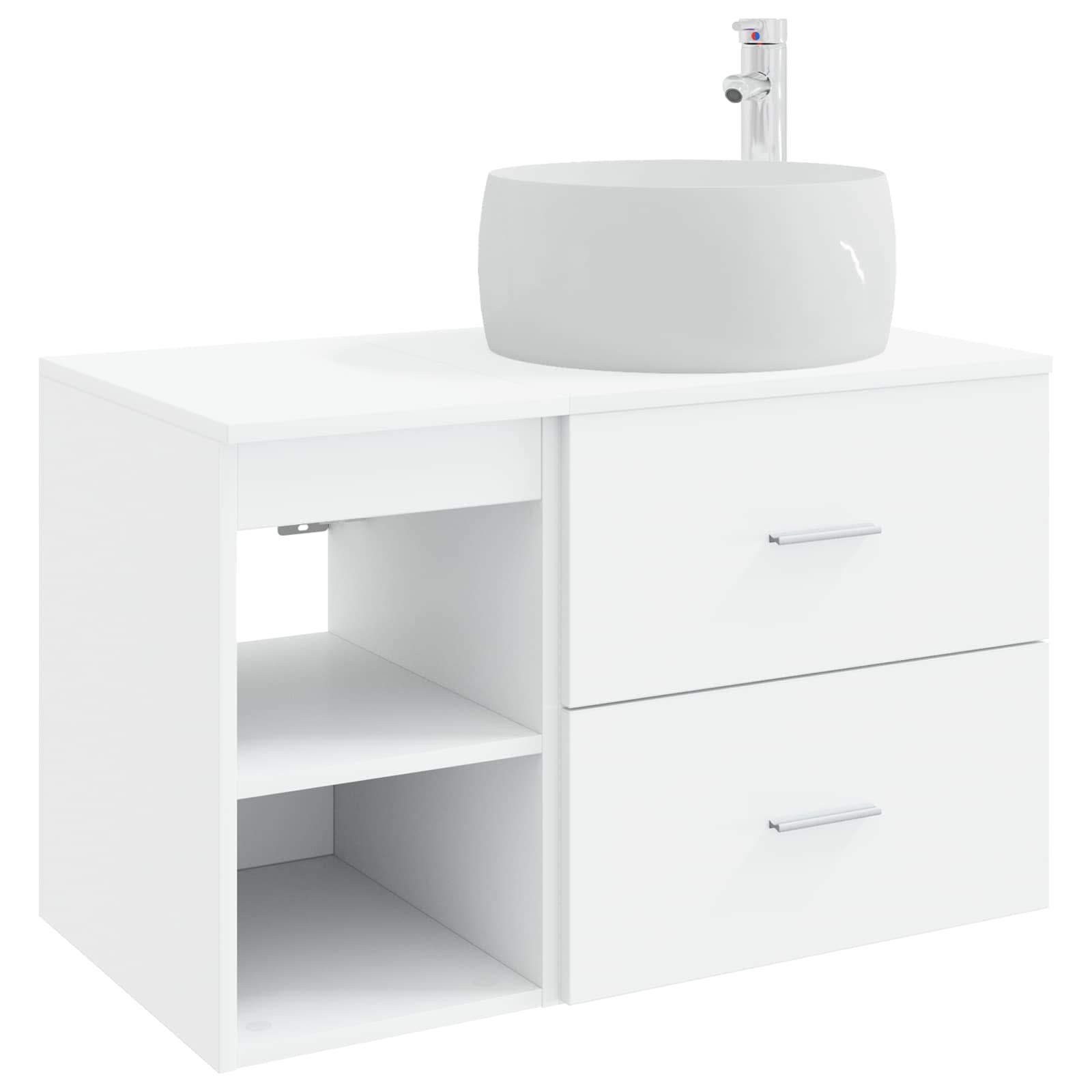 Badezimmermöbel-Set 2 Pcs Holzwerkstoff