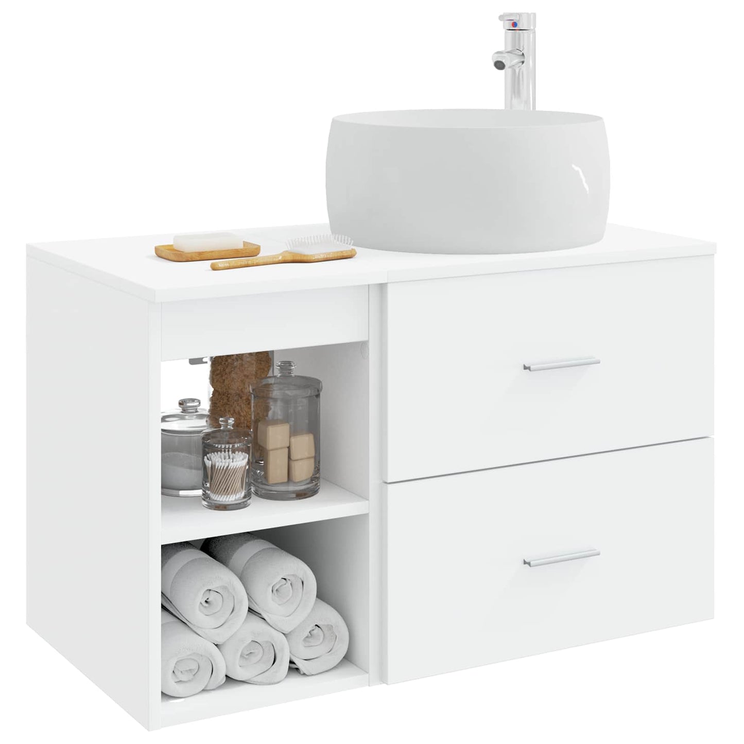 Badezimmermöbel-Set 2 Pcs Holzwerkstoff