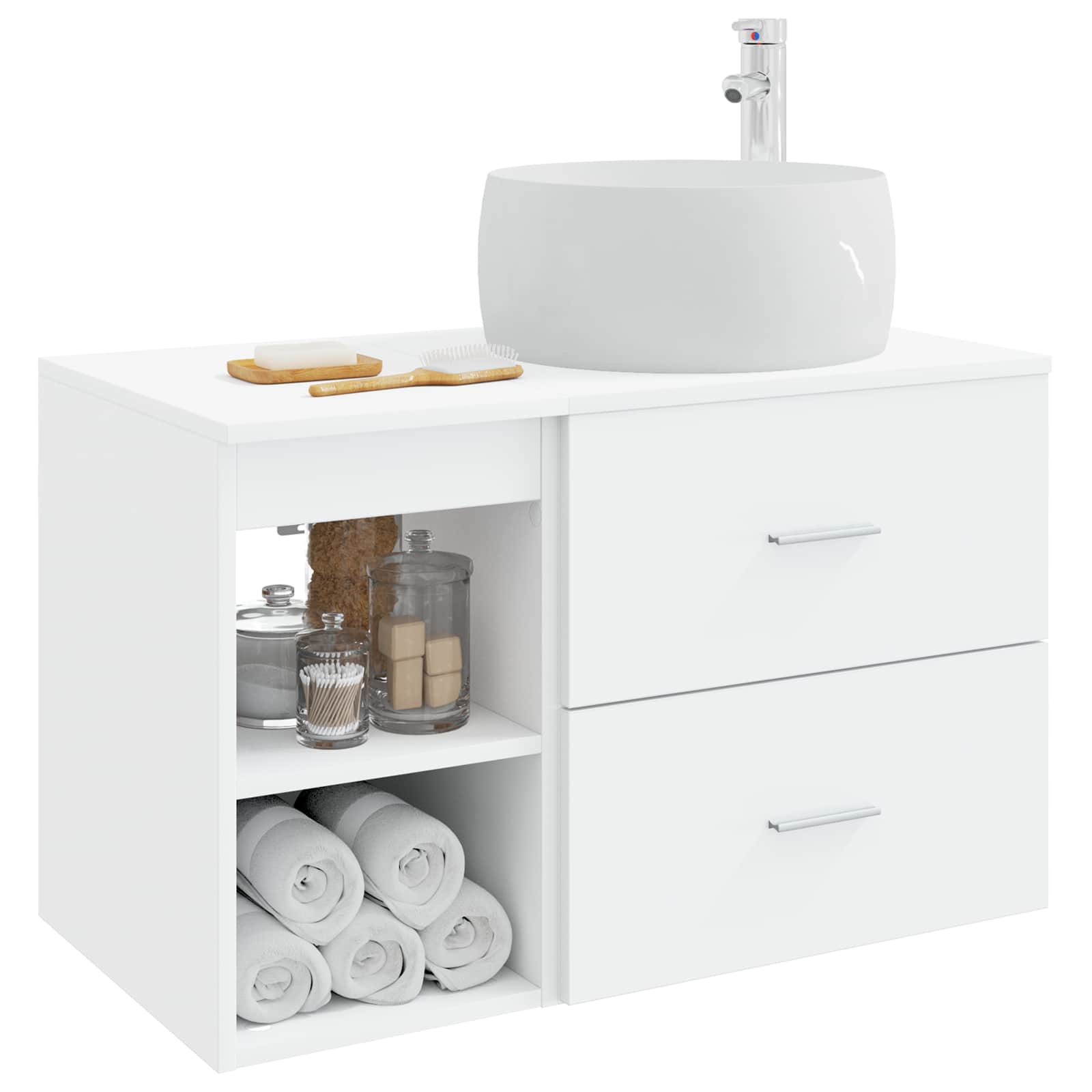 Badezimmermöbel-Set 2 Pcs Holzwerkstoff