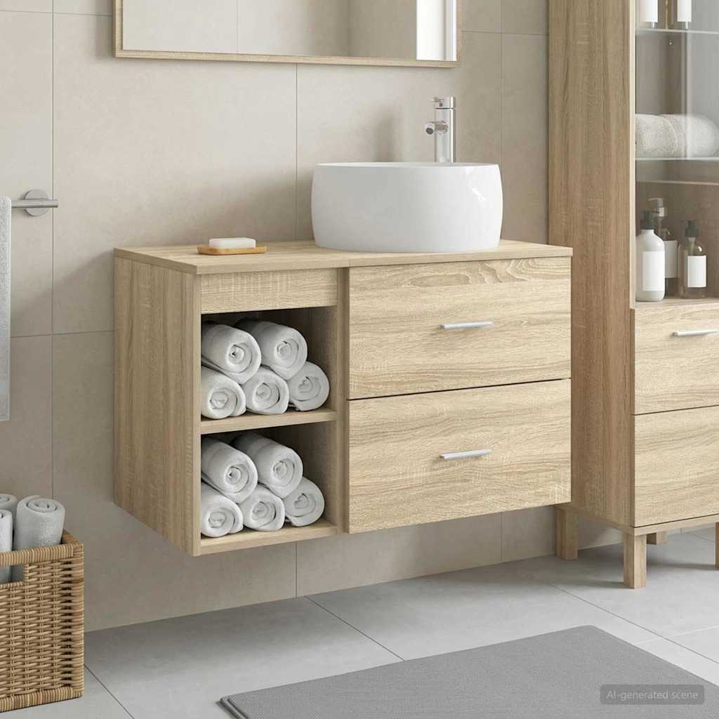 Badezimmermöbel-Set 2 Pcs Holzwerkstoff