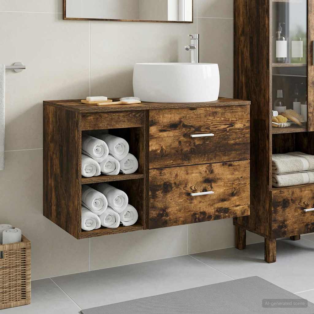 Badezimmermöbel-Set 2 Pcs Holzwerkstoff