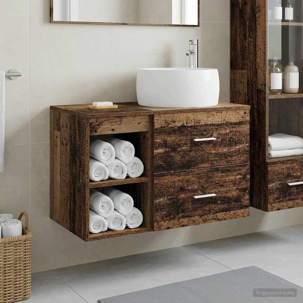Badezimmermöbel-Set 2 Pcs Holzwerkstoff